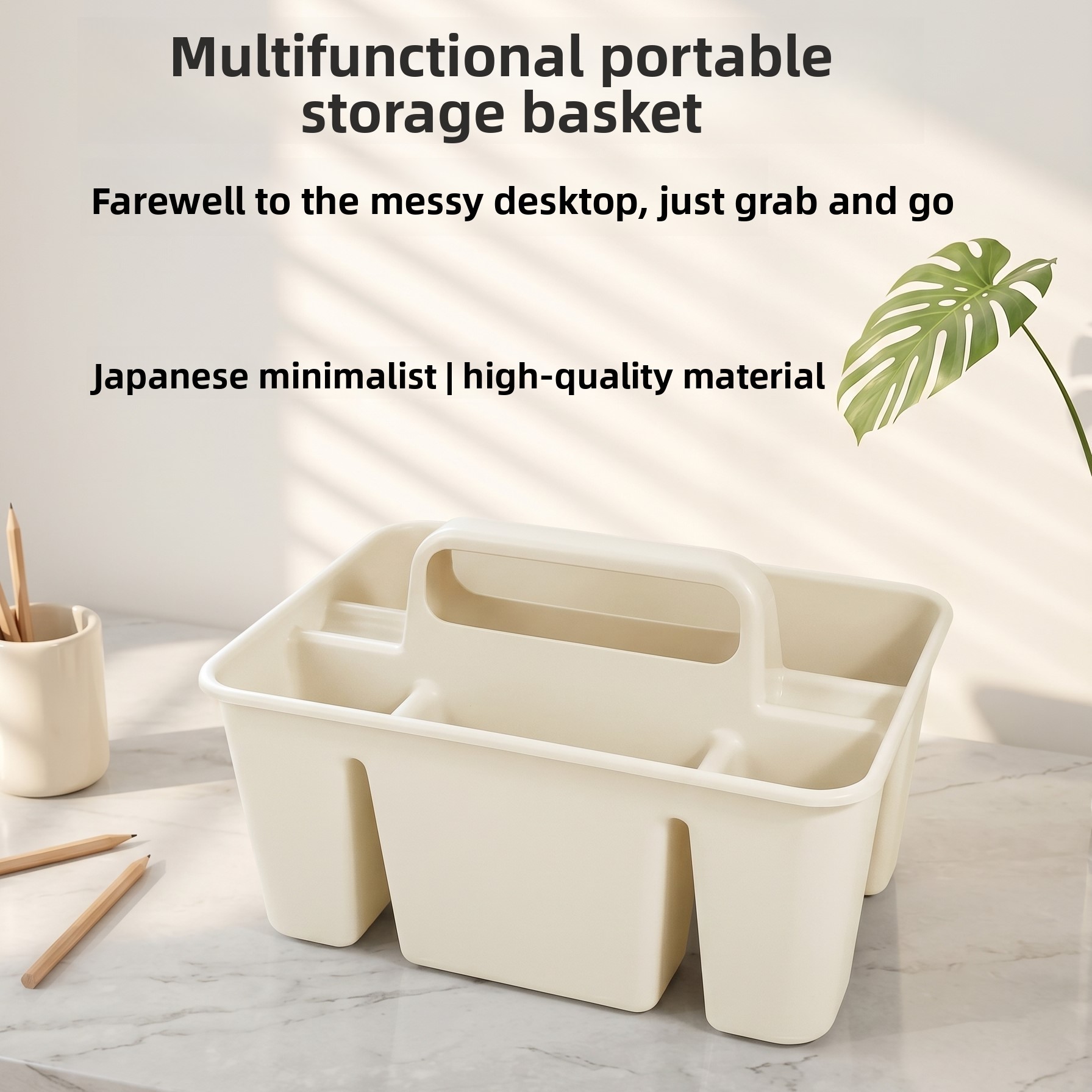Kitchen Appliances Best - 持ち運び可能な仕切り付きプラスチック収納キャディー、ハンドル付き多機能オーガナイザーバスケット、キッチン、デスク、バスルームの清掃用品用