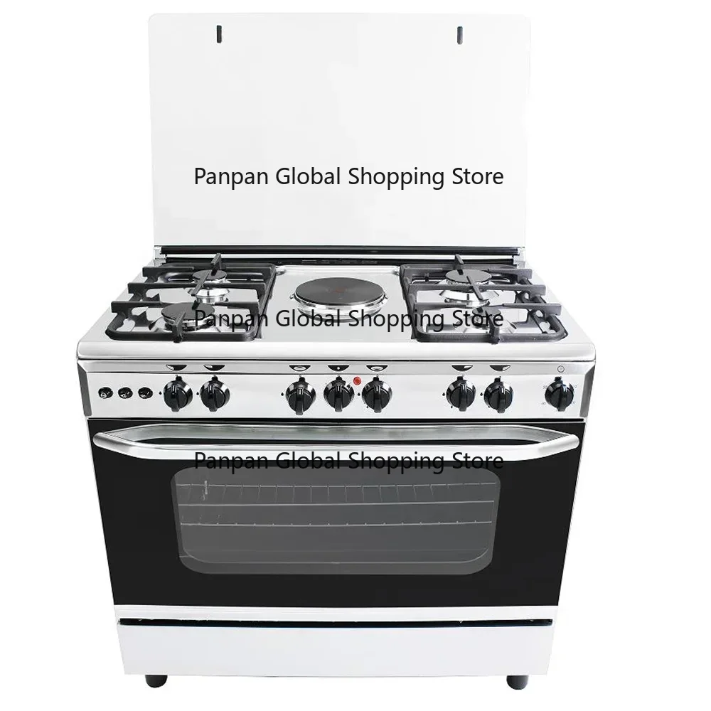 Kitchen Appliances Built In - 自立型レンジガスコンロ5バーナー電気式、ガスオーブン内蔵キッチン家電、オーブンとBBQグリル付き