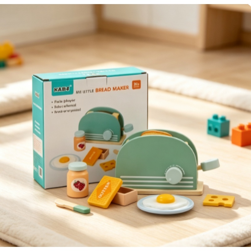 Kitchen Appliances Toys - 木製シミュレーショントースターおもちゃ キッズごっこ遊びキッチン朝食プレイセット 幼児 男の子 女の子 ギフト