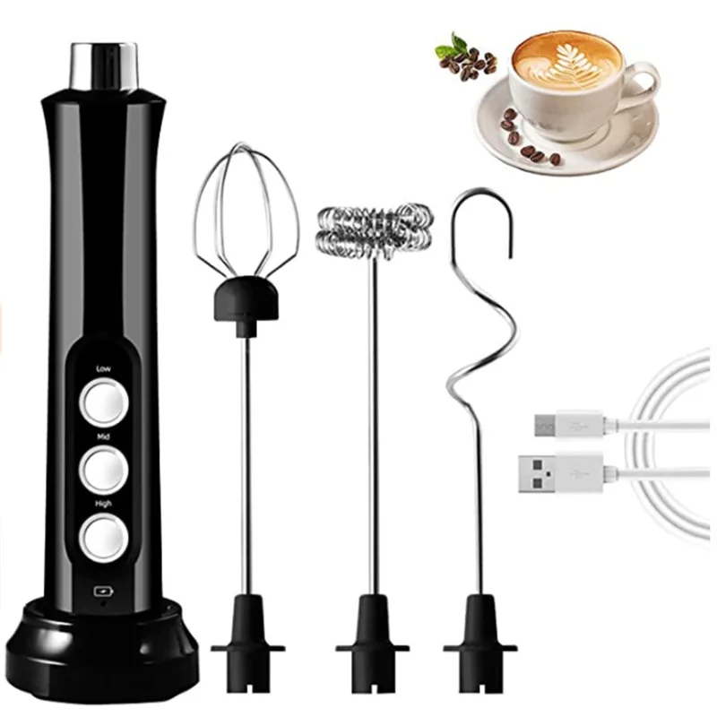 Yogurt Maker Electric - 3 で 1 電動ミルク泡立て器充電式ミルクフォームメーカーハンドヘルドフォーマー高速ミルク泡立て器ドリンクミキサーコーヒー