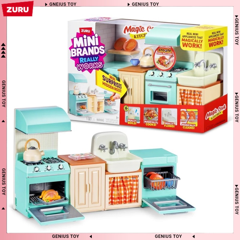 Kitchen Appliances Toys - ズル ミニブランド マジッククックキッチンセット サプライズトイ ミニ家電 実物と同じ機能付き