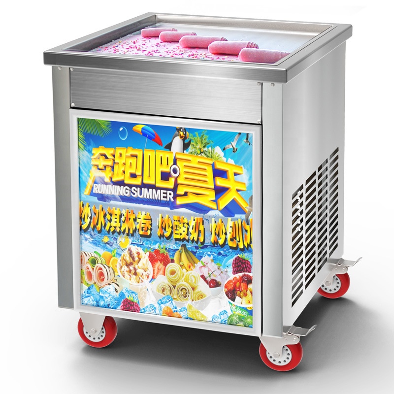 Yogurt Maker Electric - フライドアイス製造機 業務用電気アイスロールメーカー パンアイスクリームメーカー フライドヨーグルトメーカー/パン/ロールマシン