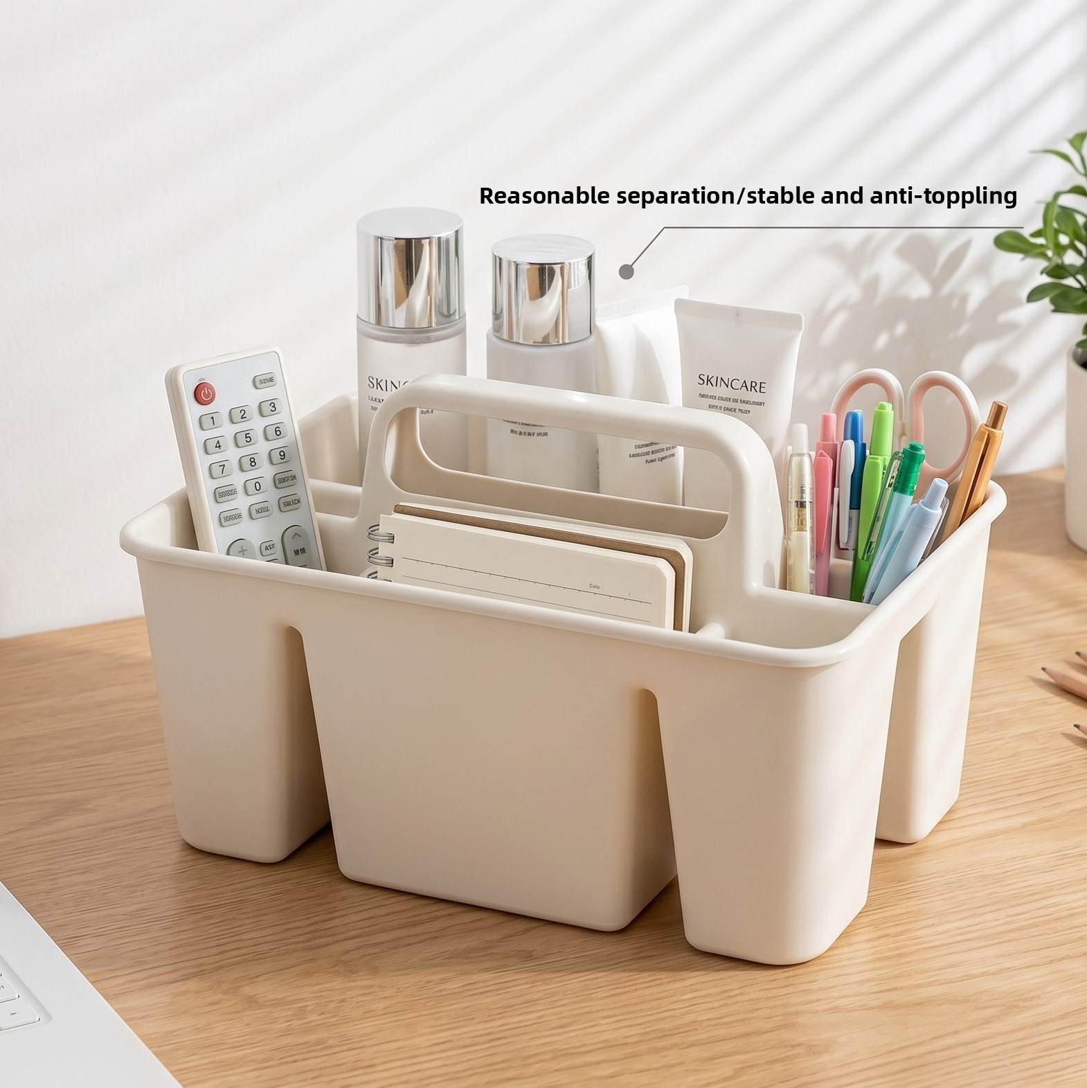 持ち運び可能な仕切り付きプラスチック収納キャディー、ハンドル - Kitchen Appliances Best のレビューと価格