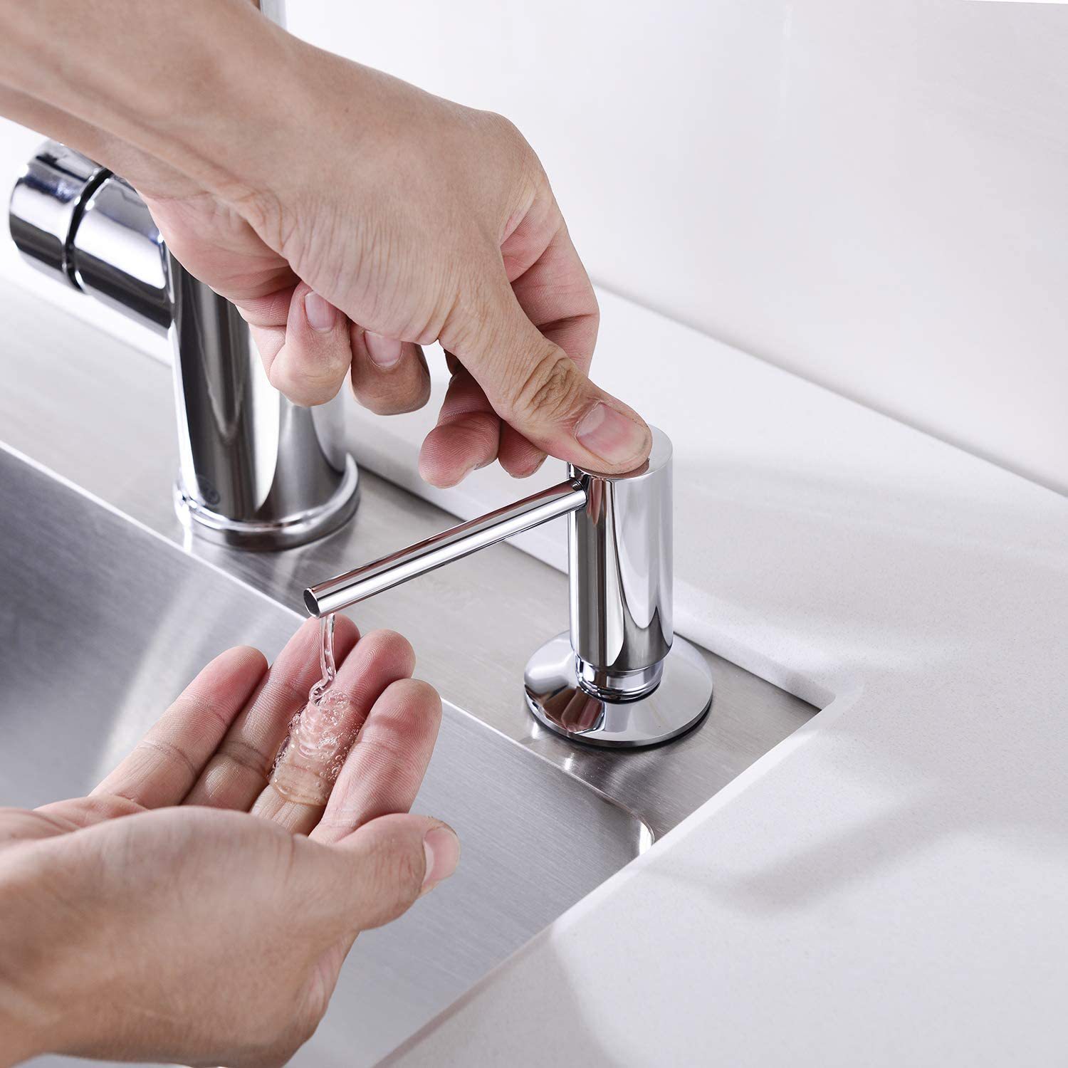 内蔵ポンプ式キッチン液体ソープボトル 500ml 真鍮製つや - Kitchen Appliances Built In のレビューと価格