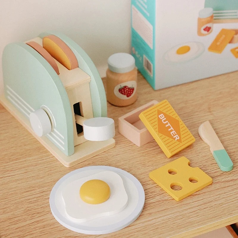 木製シミュレーショントースターおもちゃ キッズごっこ遊びキッ - Kitchen Appliances Toys のレビューと価格
