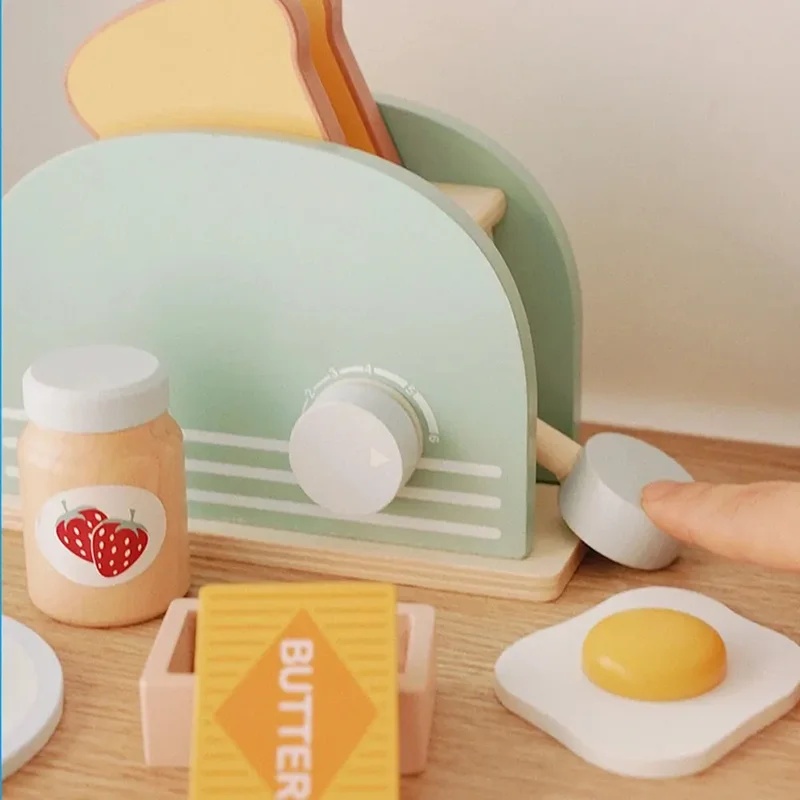 木製シミュレーショントースターおもちゃ キッズごっこ遊びキッ - Kitchen Appliances Toys のレビューと価格