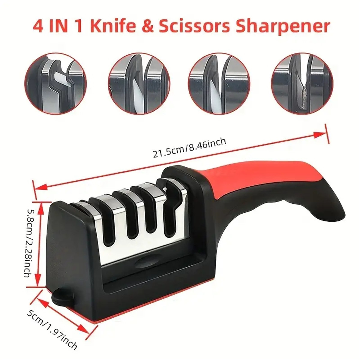 3/4セグメントナイフシャープナー キッチン多機能ハンドヘル - Kitchen Appliances Best のレビューと価格