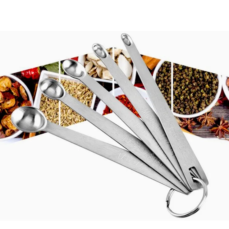 新しい 5 ピース/セットミニ計量スプーンセットステンレス鋼 - Kitchen Appliances Best のレビューと価格