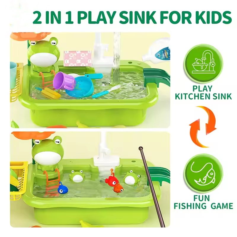 新しい子供用キッチンシンク電動食器洗い機、水が流れるおもちゃ - Kitchen Appliances Toys のレビューと価格