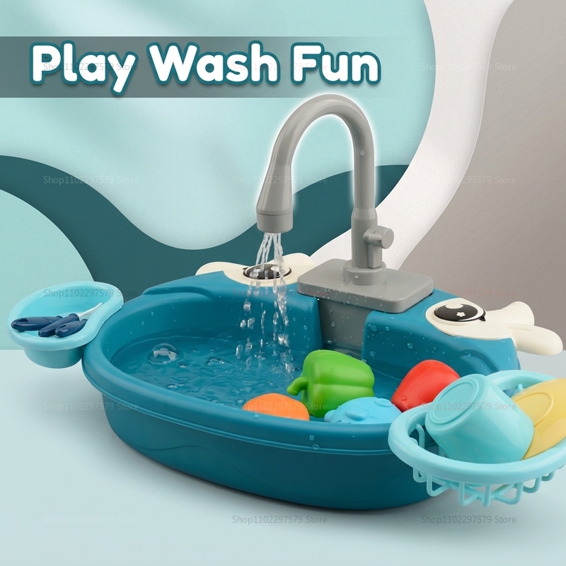 幼児用インタラクティブ水遊びシンクおもちゃ電動流水ごっこ遊び - Kitchen Appliances Toys のレビューと価格