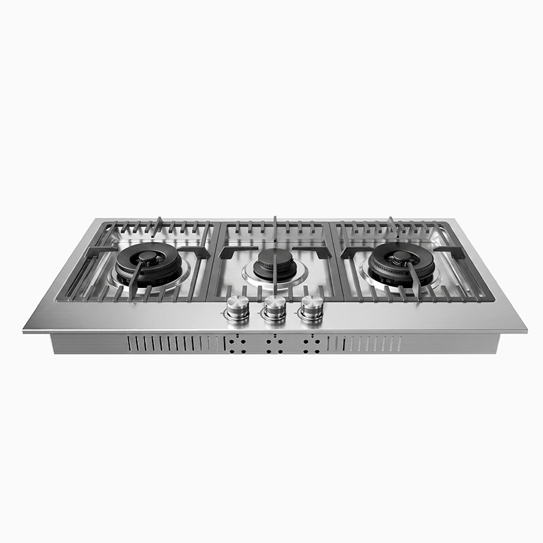 304ステンレス鋼ガスコンロ、3口バーナー、内蔵タイマー、高 - Kitchen Appliances Built In のレビューと価格